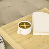 easycomfort easycomfort tavolino da divano e salotto a 4 ruote struttura salvaspazio in bambu 39x35 5x59cm