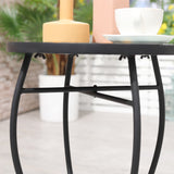 easycomfort easycomfort tavolino da giardino rotondo con piano dappoggio a mosaico 35 5x53 5cm