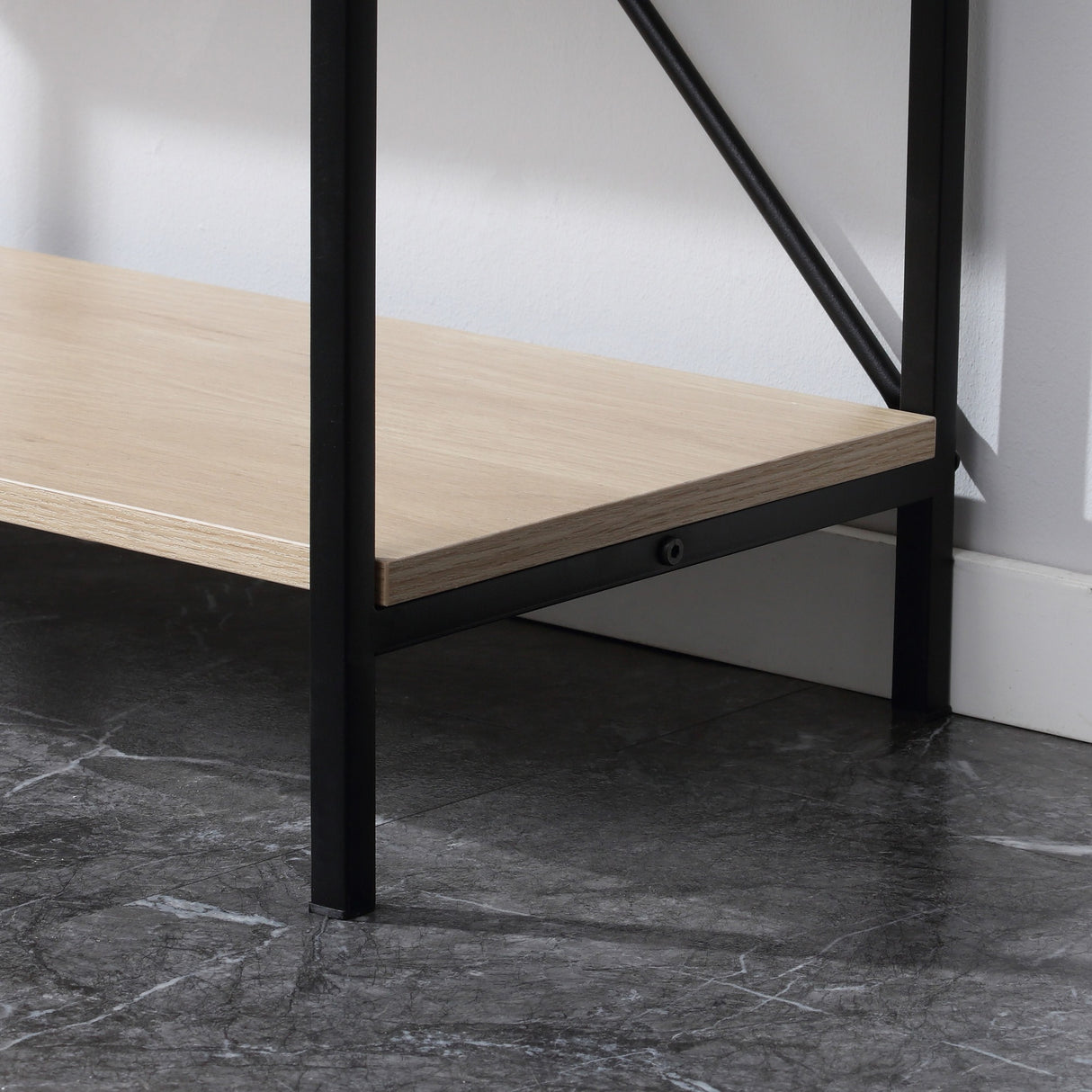 easycomfort easycomfort tavolo consolle da ingresso con 2 cassetti e ripiano inferiore in mdf truciolato e acciaio 100x33 5x76 5 cm