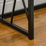 easycomfort easycomfort tavolo consolle da ingresso in stile industriale mobile vintage in acciaio e legno 120x35x75cm marrone