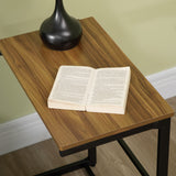 easycomfort easycomfort tavolo da caffe set 2 pezzi annidati in mdf e acciaio per soggiorno e camera da letto nero e noce