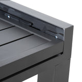 easycomfort easycomfort tavolo da giardino allungabile per 8 10 persone con struttura in alluminio 135 270x90x75cm grigio