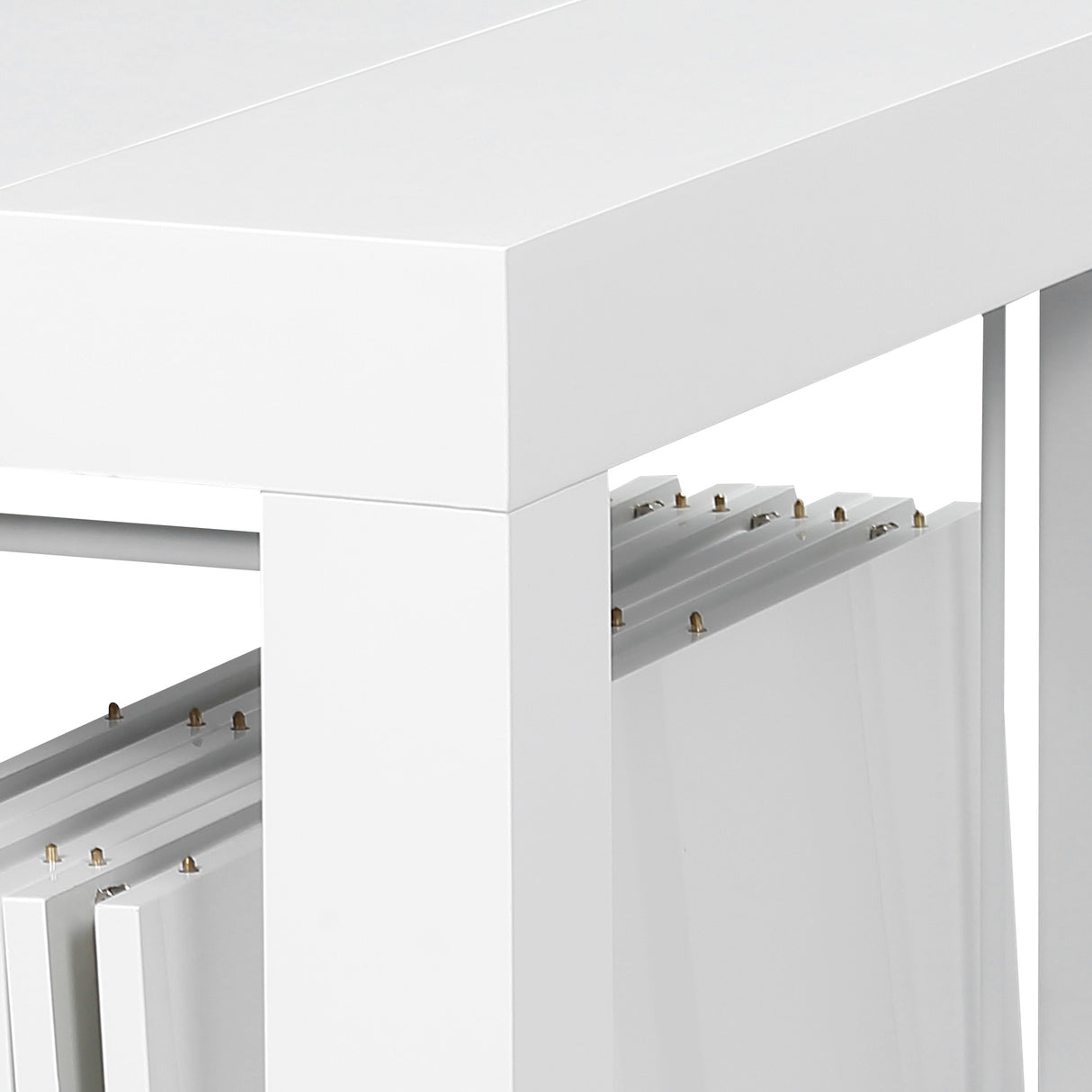 easycomfort easycomfort tavolo da pranzo allungabile da 8 10 persone in legno e metallo 45 300x90x75 5 cm bianco lucido