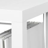 easycomfort easycomfort tavolo da pranzo allungabile da 8 10 persone in legno e metallo 45 300x90x75 5 cm bianco lucido