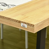 easycomfort easycomfort tavolo da pranzo per 6 persone in legno con base in acciaio e piedini regolabili 180x90x76cm