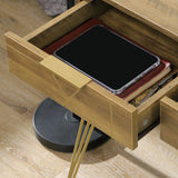 easycomfort easycomfort tavolo scrivania da ingresso stile vintage in truciolato e acciaio con 3 cassetti 120x55x79 cm