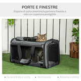 easycomfort easycomfort trasportino per cani e gatti 4 in 1 pieghevole con maniglia telescopica 50x31x37 cm grigio
