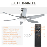 easycomfort easycomfort ventilatore da soffitto con luce e telecomando incluso 6 velocita 132x40cm