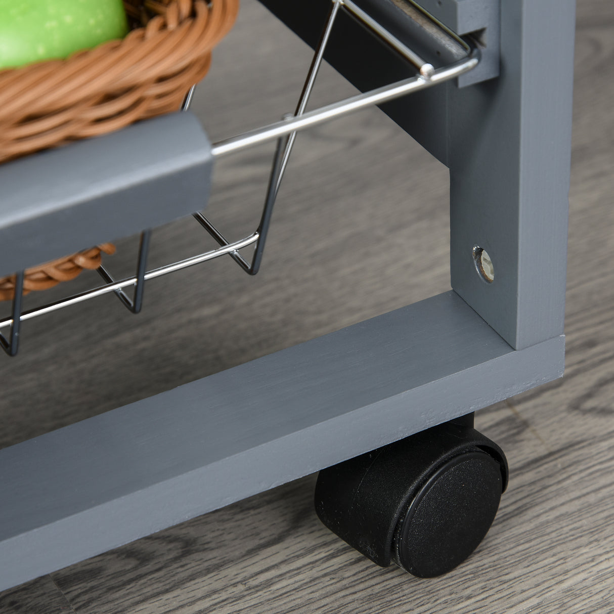 easycomfort easycomfort carrello da cucina in grigio scuro con 1 cassetto e 4 cestelli metallici