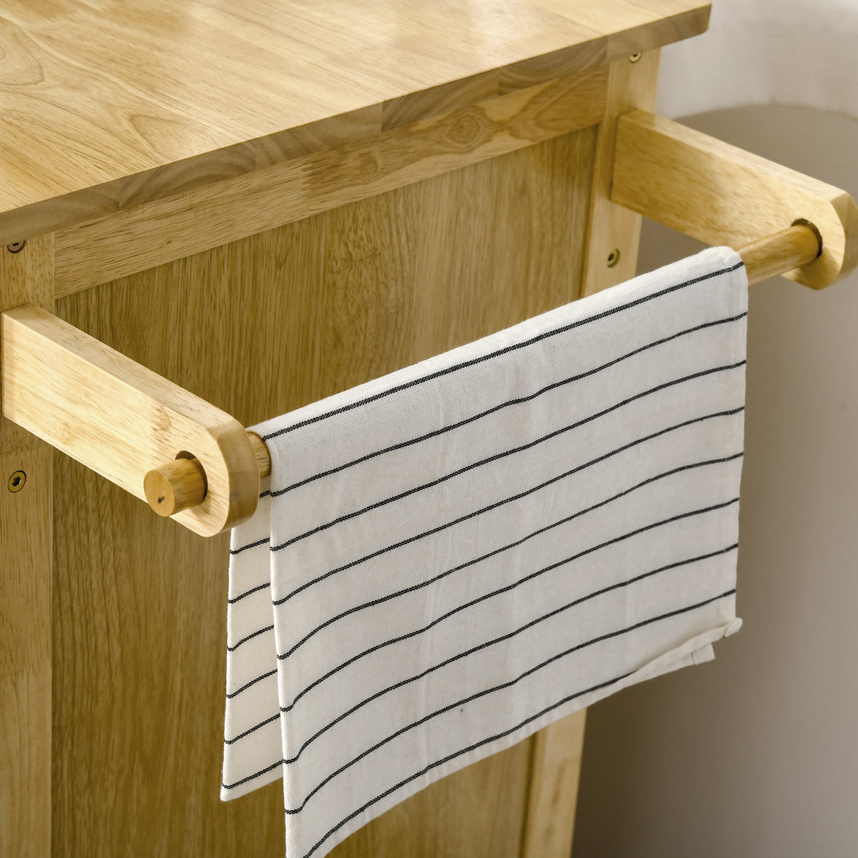 easycomfort easycomfort carrello da cucina in legno con cassetto armadietto e ruote 136x47x915cm