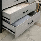 easycomfort easycomfort cassettiera con 3 cassetti in legno e acciaio per camera e soggiorno 80x48x78cm grigio chiaro