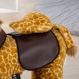 easycomfort easycomfort cavallo a dondolo con ruote a forma di giraffa per bambini da 3 6 anni 70x32x87cm giallo