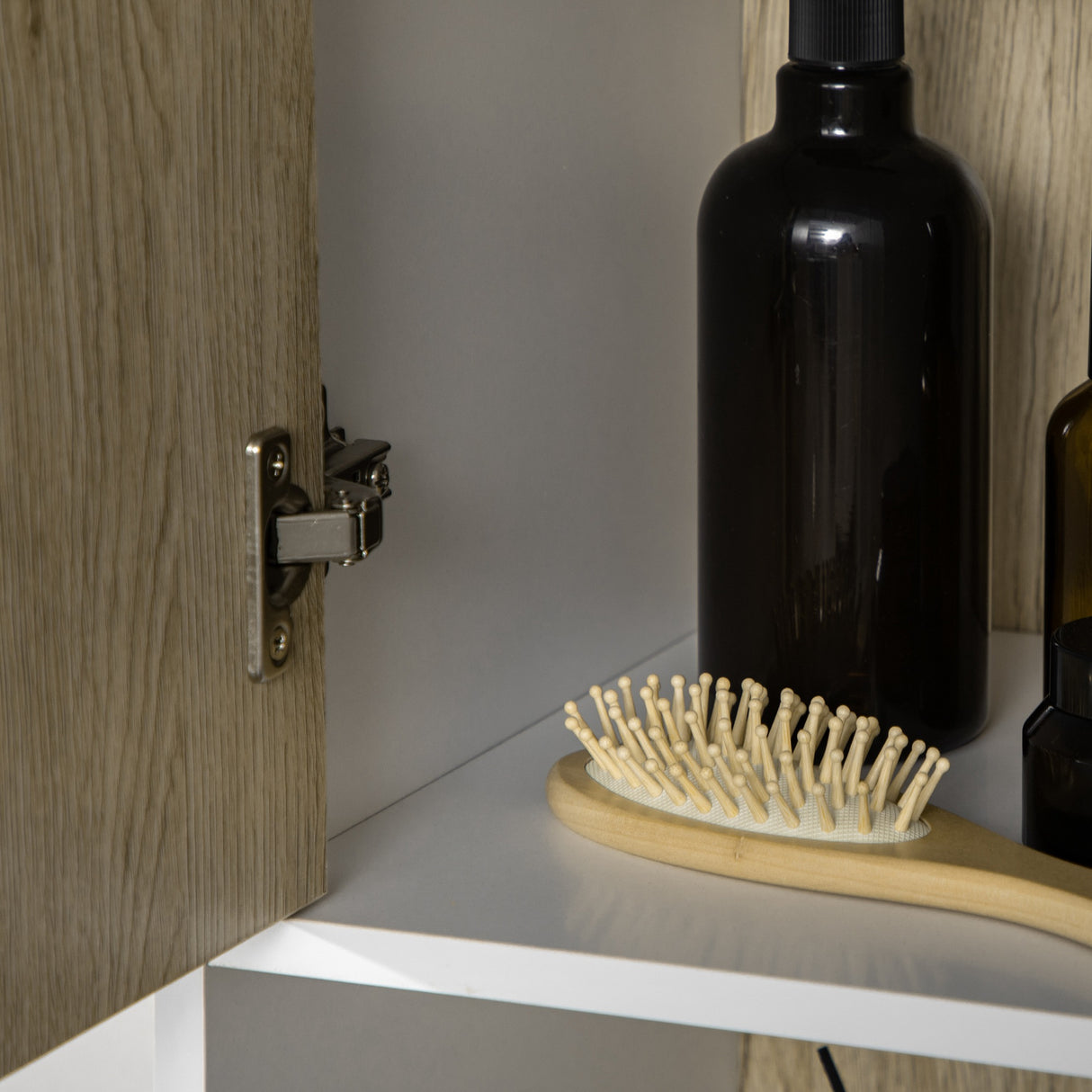 easycomfort easycomfort colonna bagno con 2 ripiani aperti e 2 armadietti in truciolato 30x31 5x169 cm bianco e color legno
