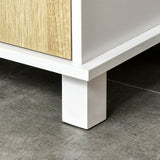 easycomfort easycomfort colonna bagno salvaspazio con 3 vani aperti e armadietto in legno 33 5x29x169cm bianco e marrone chiaro