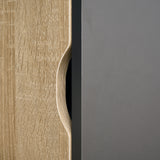 easycomfort easycomfort credenza moderna con armadietto cassetto e porta calici 110x41 5x180cm legno naturale e grigio