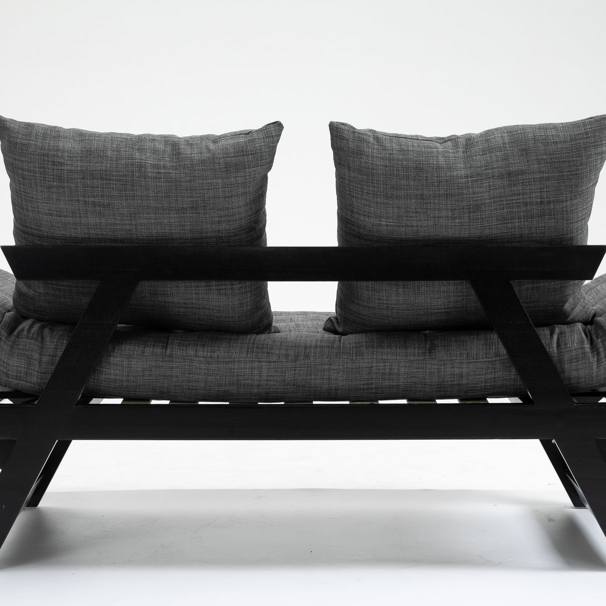 easycomfort easycomfort divano letto singolo con braccioli regolabili su 3 posizioni in tessuto e legno nero e grigio