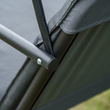 easycomfort easycomfort dondolo da giardino 3 posti con tettuccio parasole regolabile e cuscini 172lx120x153cm grigio