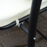 easycomfort easycomfort dondolo da giardino 3 posti convertibile in letto a dondolo con tetto regolabile 2 portabicchieri crema 200120164cm