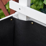 easycomfort easycomfort fioriera rialzata verticale da esterni con 4 ruote e traliccio per viti in legno 76x30x155cm bianca