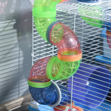 easycomfort easycomfort gabbia per criceti a 2 livelli con serbatoio per acqua vassoio tubo e ruota per criceti 46x30x37 cm