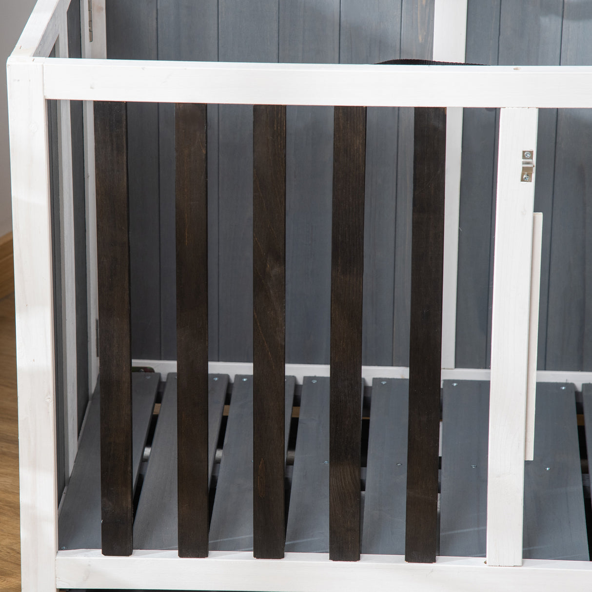 easycomfort easycomfort gabbia pieghevole per cani fino 15kg in legno con vassoio estraibile e tetto apribile grigio