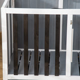 easycomfort easycomfort gabbia pieghevole per cani fino 15kg in legno con vassoio estraibile e tetto apribile grigio