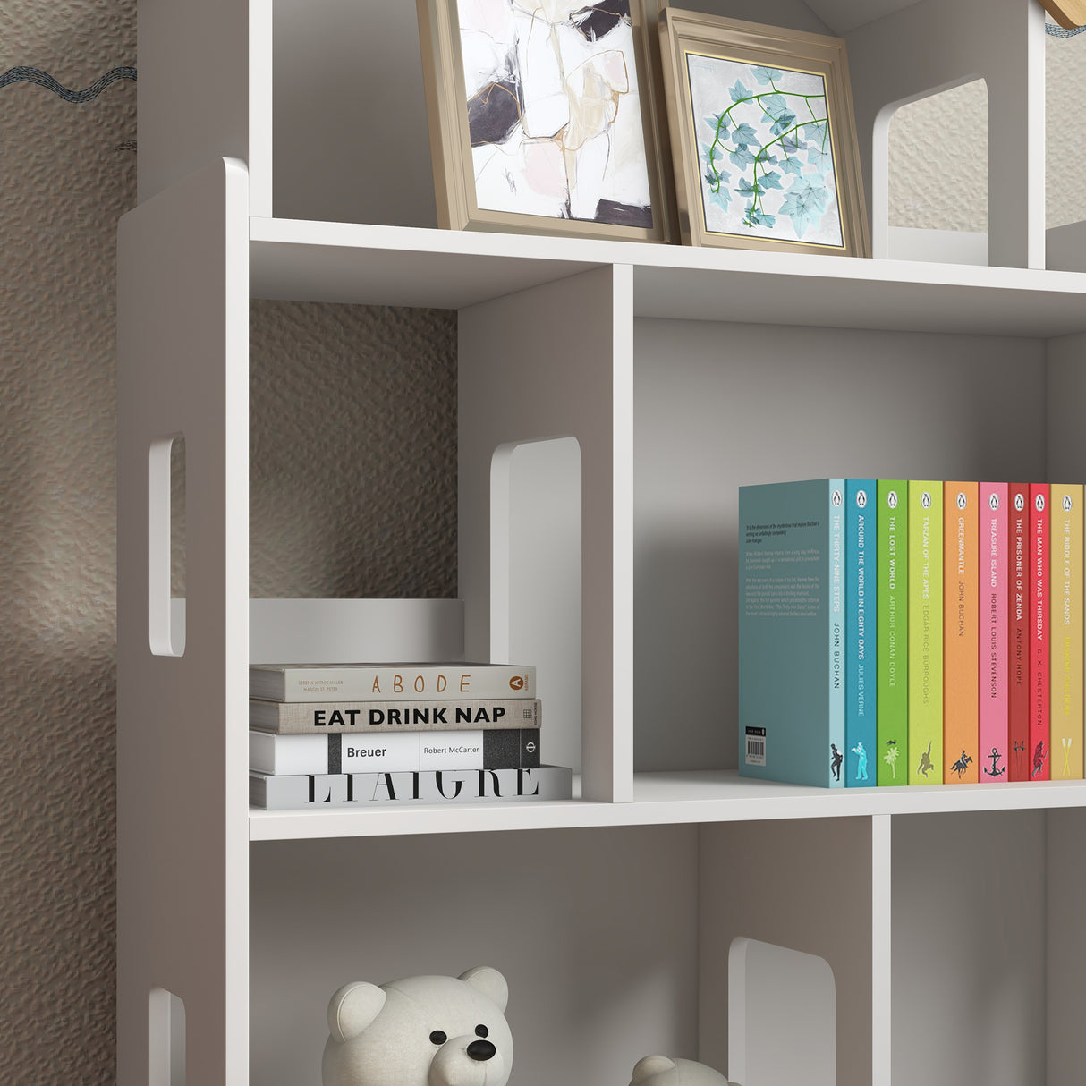 easycomfort easycomfort libreria per bambini 3 6 anni a 3 livelli per libri e giochi in mdf e legno di pino 65x25x108 5 cm bianco
