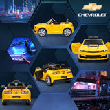 easycomfort easycomfort macchina elettrica per bambini 12v marchio chevrolet camaro con telecomando giallo