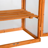 easycomfort easycomfort mini serra da giardino a 3 ripiani in legno e policarbonato 58x44x78cm arancione