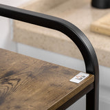 easycomfort easycomfort mobile cucina a 4 livelli con 6 ganci 2 vassoi e 4 ripiani rimovibili in mdf e acciaio 60x40x112 cm marrone