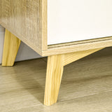 easycomfort easycomfort mobile da salotto con scaffale aperto a 2 livelli e armadietto a 2 ante in truciolato e legno di pino 58x30x93 cm