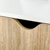 easycomfort easycomfort mobile libreria a scala con 3 mensole e armadietto scaffale moderno stile nordico in legno 60x40x171cm rovere e bianco