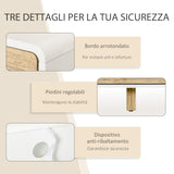 easycomfort easycomfort mobile porta tv con ante e cassetto per tv fino a 60 in mdf bianco e legno 160x40x45cm