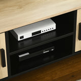 easycomfort easycomfort mobile porta tv fino a 60 con 2 armadietti e ripiani aperti stile boho 120x40x42 cm