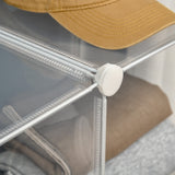 easycomfort easycomfort mobile scarpiera modulare salvaspazio 6 cubi in plastica pp 65x32x162 cm trasparente