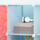 easycomfort easycomfort mobile scarpiera modulare salvaspazio a fungo 16 cubi in acciaio e pp 145x47x145 cm rosa e blu