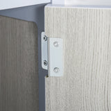 easycomfort easycomfort mobile sottolavabo bagno con armadietto e ripiano aperto 60x30x62cm grigio e legno naturale