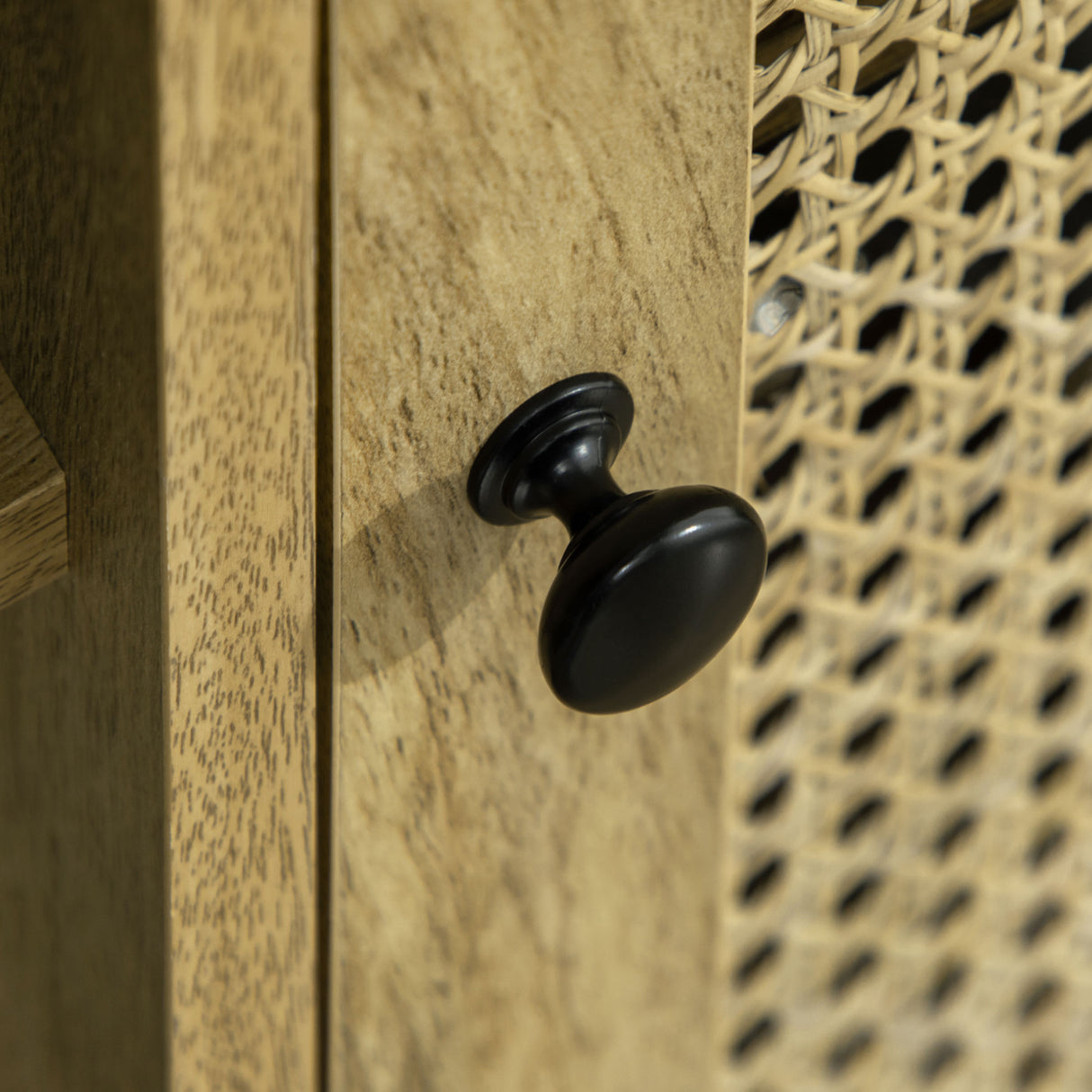 easycomfort easycomfort mobiletto basso in rattan per ingresso e soggiorno con 2 armadietti e ripiano aperto a 2 livelli 120x38x76 2 cm