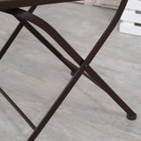 easycomfort easycomfort mobili da giardino set 3 pezzi con 2 sedie pieghevoli e 1 tavolino rotondo in metallo e ceramica