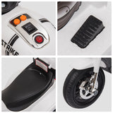 easycomfort easycomfort moto elettrica per bambini 6v a 3 ruote con luci e musica velocita 3kmh eta 18 36 mesi 87x46x54cm bianco