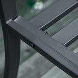 easycomfort easycomfort panchina da esterno 2 posti con braccioli in acciaio e ghisa 128x58 5x89cm nero