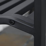 easycomfort easycomfort panchina da esterno 2 posti in acciaio e ghisa con braccioli e schienale decorato 128x58 5x89cm nero