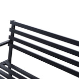 easycomfort easycomfort panchina da giardino in metallo nero 127 x 62 x 82cm