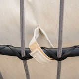 easycomfort easycomfort poltrona sospesa con cuscino e struttura in metallo per giardino e soggiorno 101x101x188cm nero