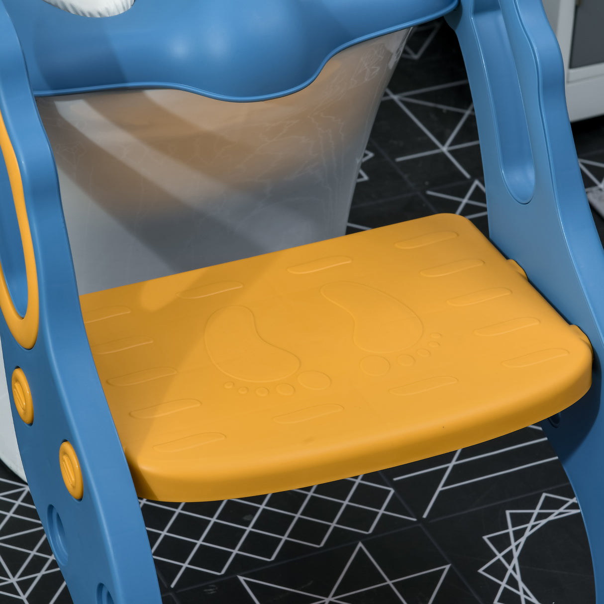 easycomfort easycomfort riduttore water con scaletta regolabile e maniglie pieghevole con cuscino rimovibile blu