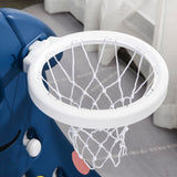 easycomfort easycomfort scivolo per bambini 1 4 anni con canestro pallone basket e pompetta per giardino o cameretta blu e bianco