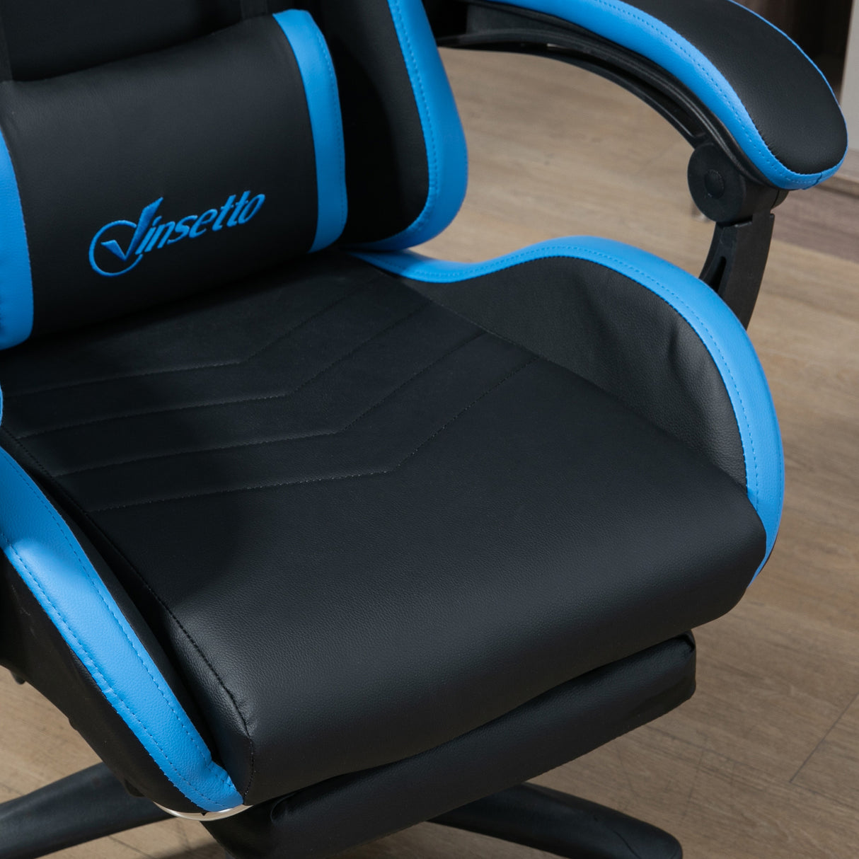 easycomfort easycomfort sedia da gaming con altezza regolabile e schienale reclinabile 65x65x121 129 cm blu e nero