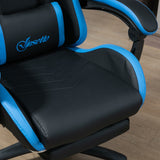 easycomfort easycomfort sedia da gaming con altezza regolabile e schienale reclinabile 65x65x121 129 cm blu e nero