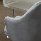 easycomfort easycomfort sedia da ufficio girevole ergonomica con ruote e altezza regolabile rivestimento in velluto 63x64x88 96cm grigio