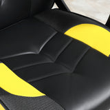 easycomfort easycomfort sedia gaming ergonomica poltrona da ufficio girevole con rotelle in similpelle nera e gialla altezza regolabile